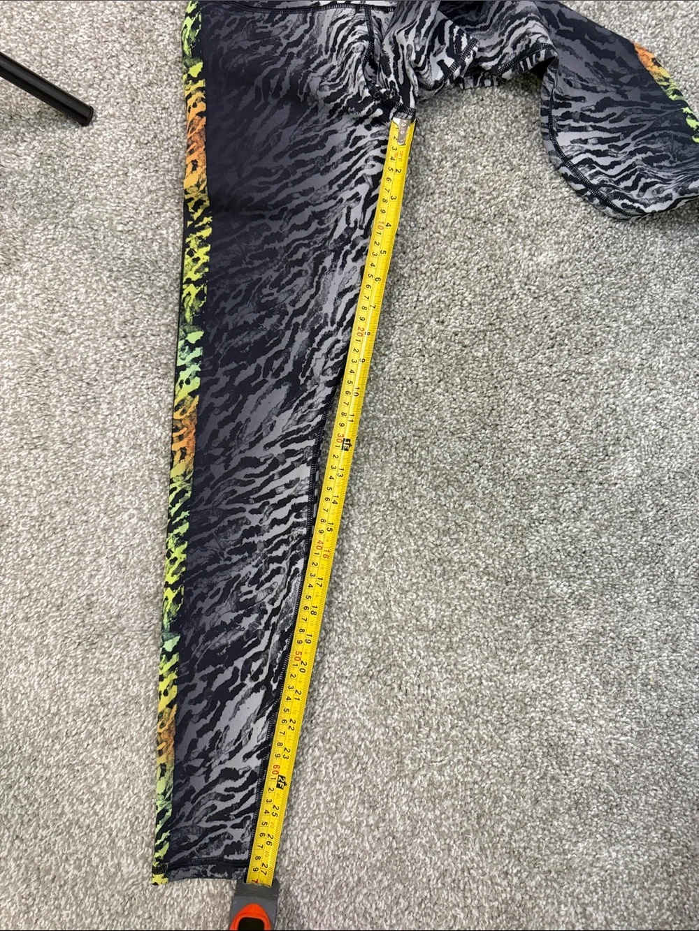 ALO Yoga Vapor High Waist Zebra Tiger Print Leggings Neon Rainbow Stripe